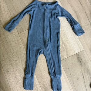 Little Sleepies Ribbed Blue Footie